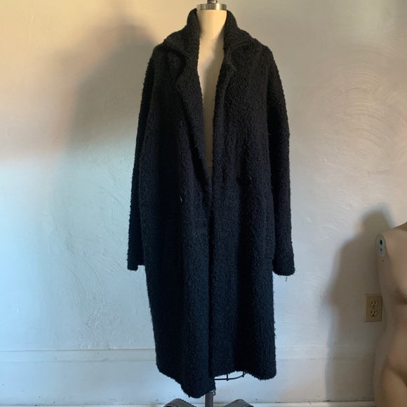 TWINSET Milano le coeur black boucle cocoon duster sweater jacket long robe wrap - Picture 4 of 14